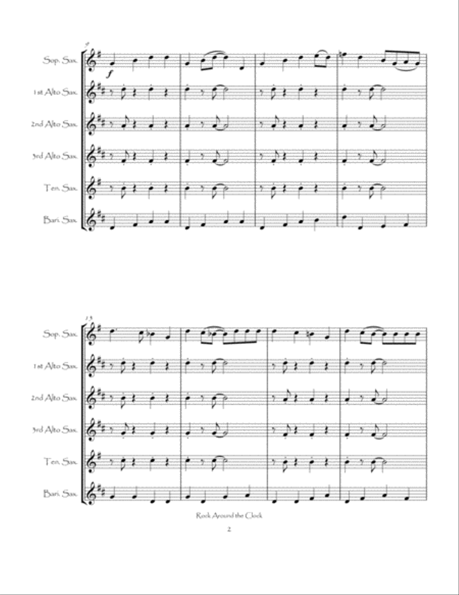 Rock Around The Clock Woodwind Ensemble scores gallery preview page 5