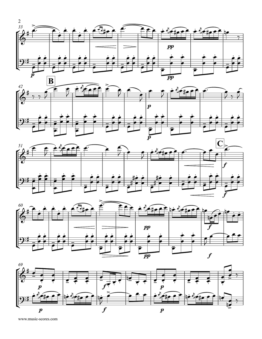 Verdi: Libiamo ne lieti calici - Brindisi from La Traviata - Violin & Cello String Duet scores gallery preview page 2