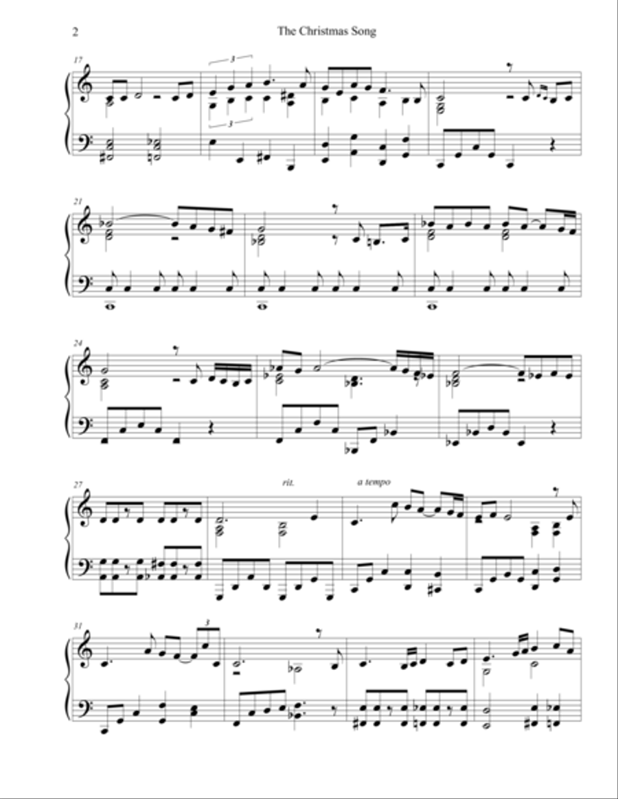 The Christmas Song (Chestnuts Roasting On An Open Fire) Piano Solo scores gallery preview page 2