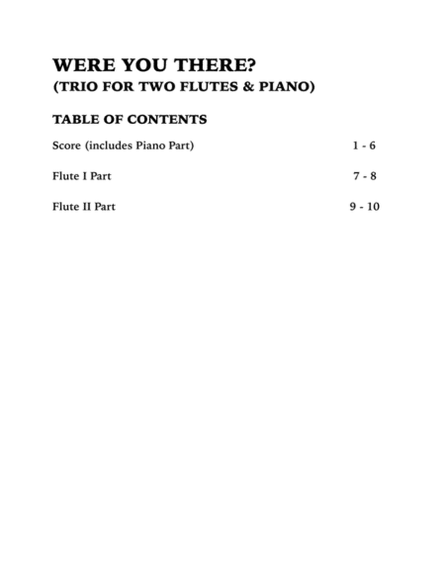 Were You There (Trio for Two Flutes and Piano) image number null
