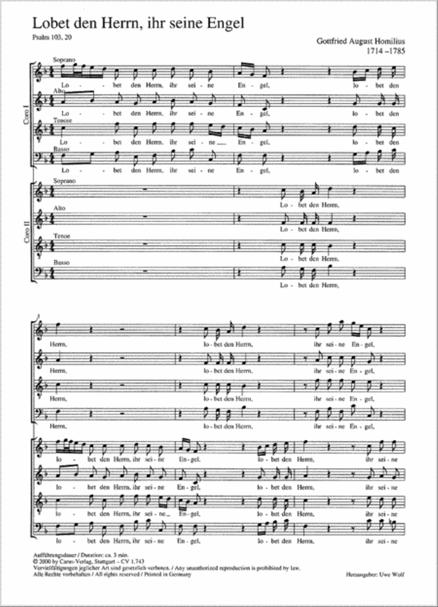 Lobet den Herrn, ihr seine Engel 4-Part scores gallery preview page 1