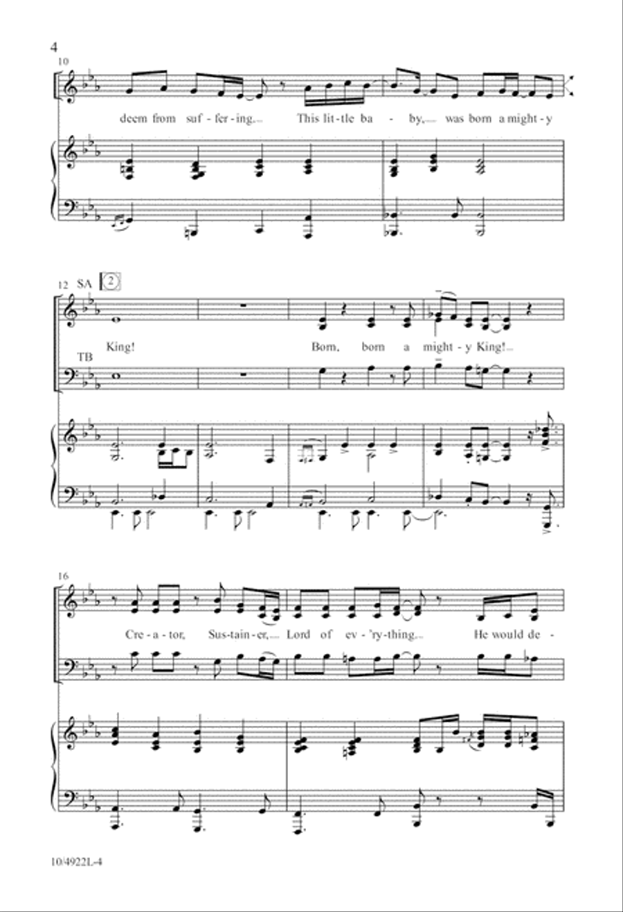 Born a Mighty King Born a Mighty King 4-Part scores gallery preview page 4