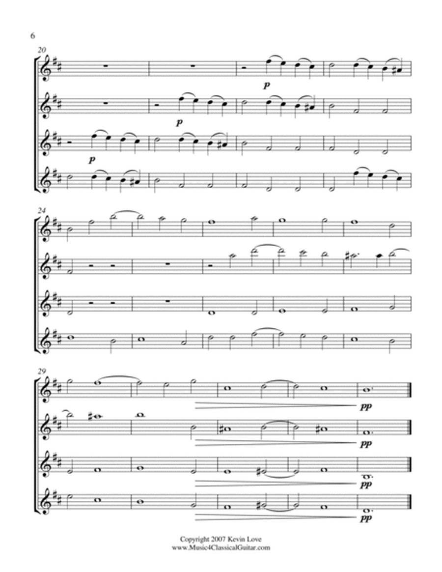 Quartet in D (Guitar Quartet) - Score and Parts image number null