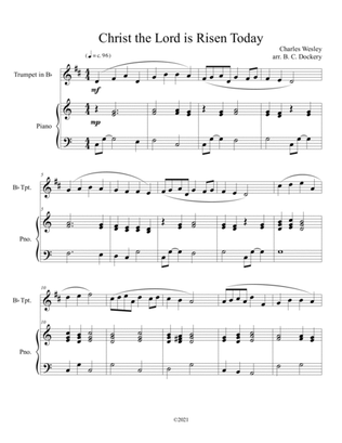 Book cover for Christ the Lord is Risen Today (trumpet solo) with optional piano accompaniment