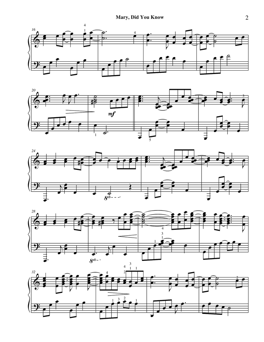 Mary, Did You Know? Piano Solo scores gallery preview page 3