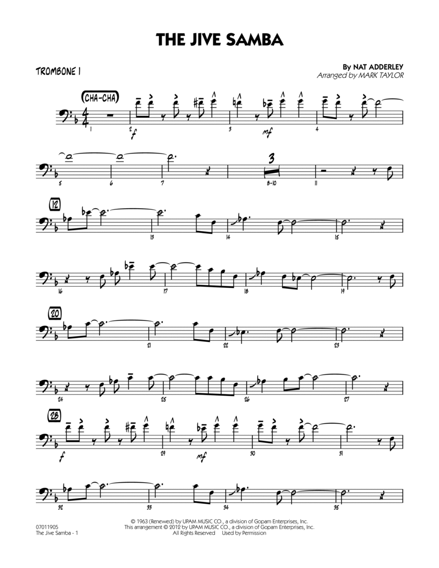 The Jive Samba - Trombone 1
