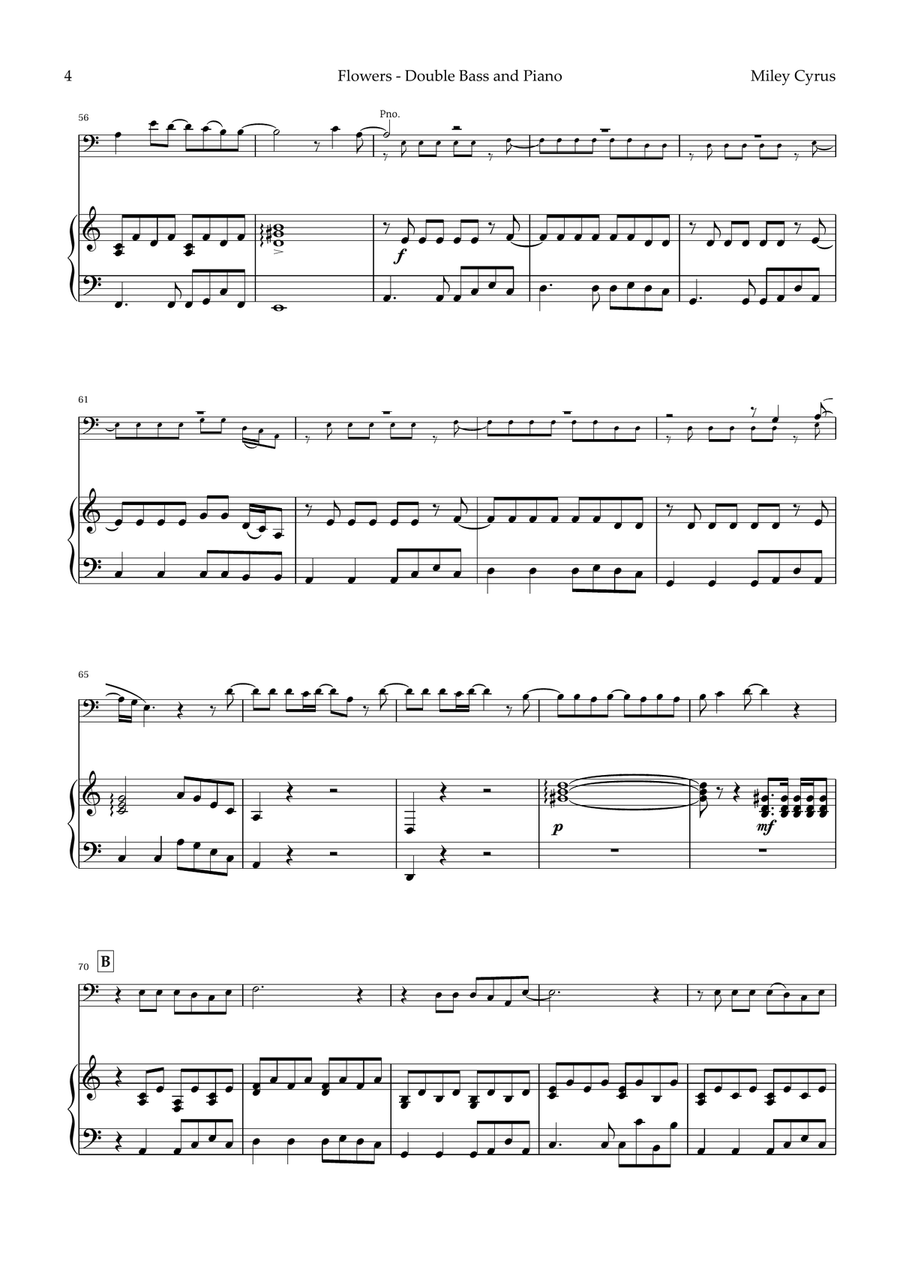 Flowers Double Bass scores gallery preview page 4