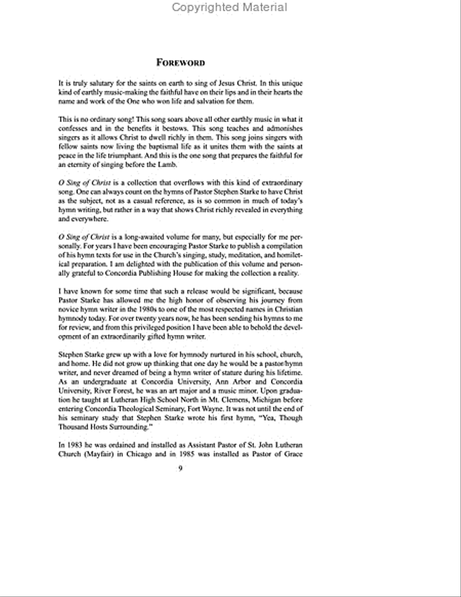 O Sing of Christ: The Hymns of Stephen P. Starke, Volume 1 Hymn Anthems scores gallery preview page 8