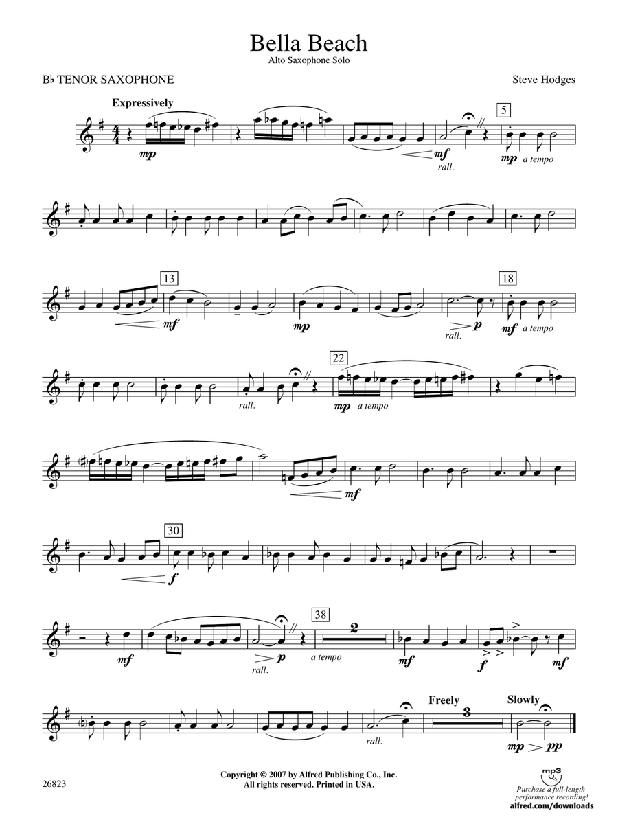 Bella Beach: B-flat Tenor Saxophone