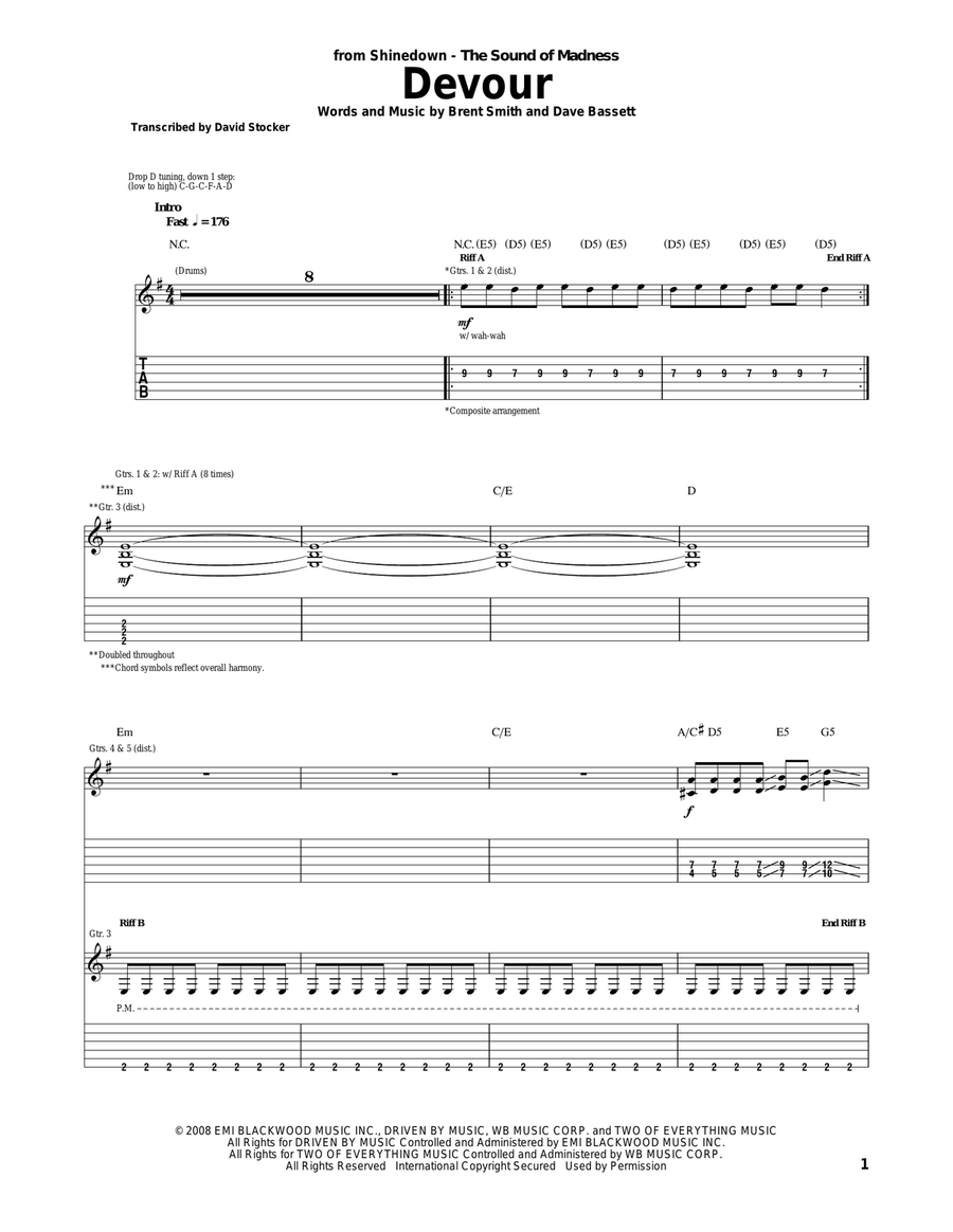 Devour Acoustic Guitar scores gallery preview page 1