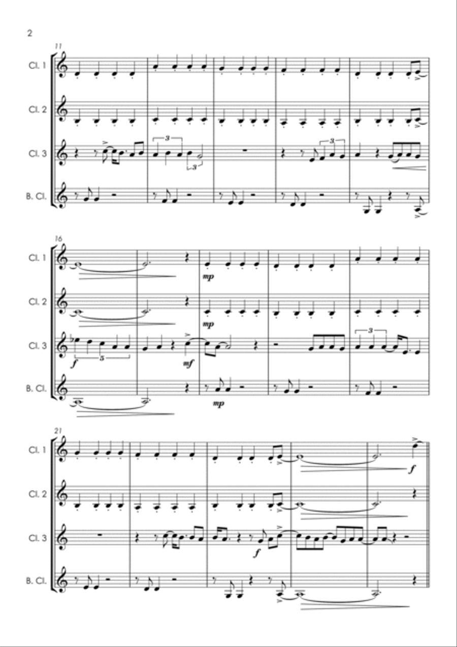 Roxanne Clarinet Quartet scores gallery preview page 6