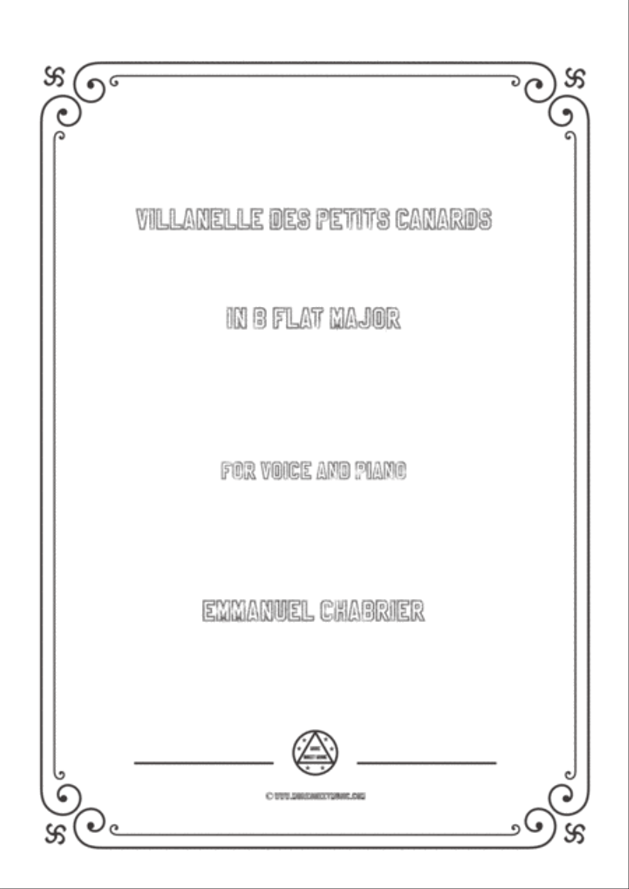 Chabrier-Villanelle des petits canards in B flat Major,for voice and piano Voice Solo scores gallery preview page 1