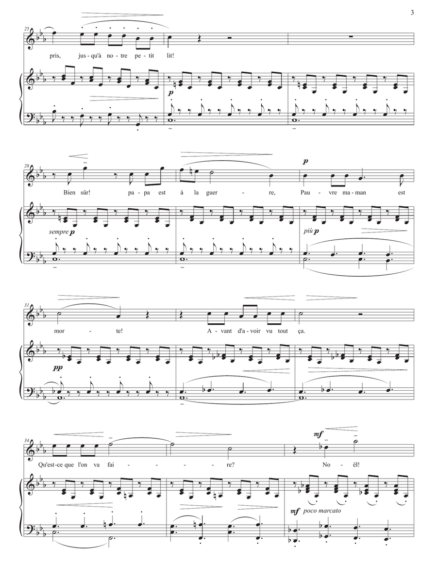 DEBUSSY: Noël des enfants qui n'ont plus de maisons (transposed to C minor) Piano, Vocal scores gallery preview page 4