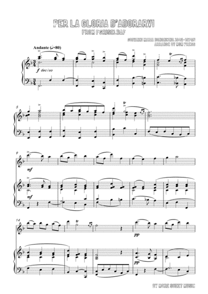 Bononcini-Per la gloria d'adorarvi, for Flute and Piano image number null