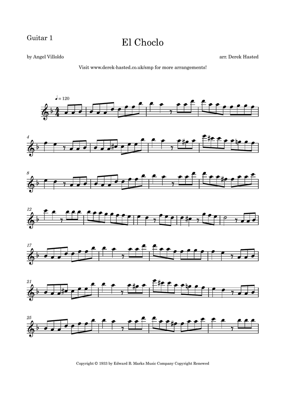 El Choclo Guitar Ensemble scores gallery preview page 4