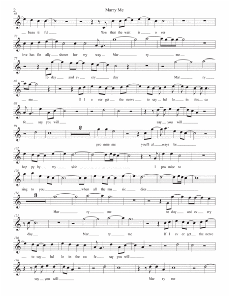 Marry Me Marry Me Baritone Saxophone scores gallery preview page 2
