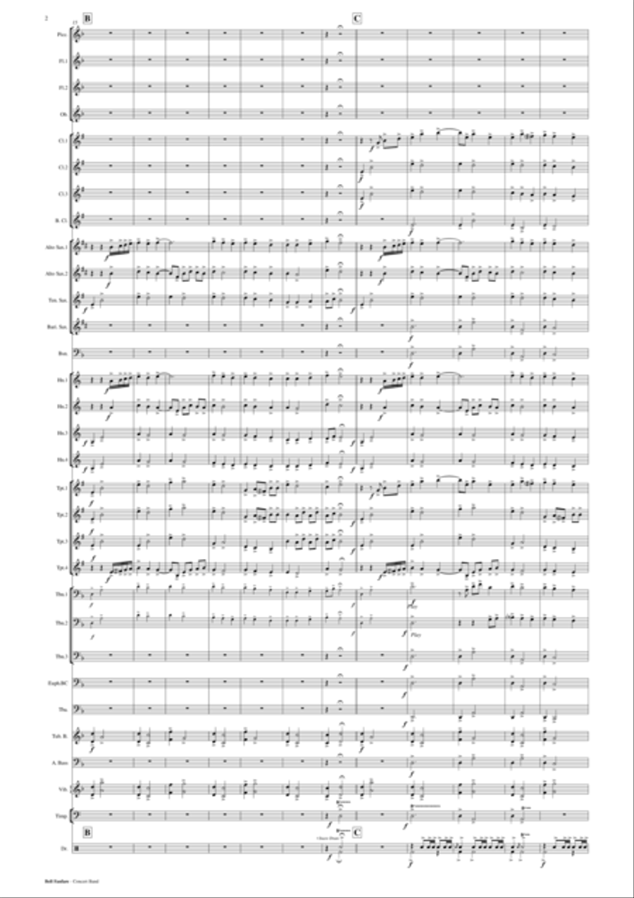 Bell Fanfare - Concert Band Score and Parts PDF Concert Band scores gallery preview page 3