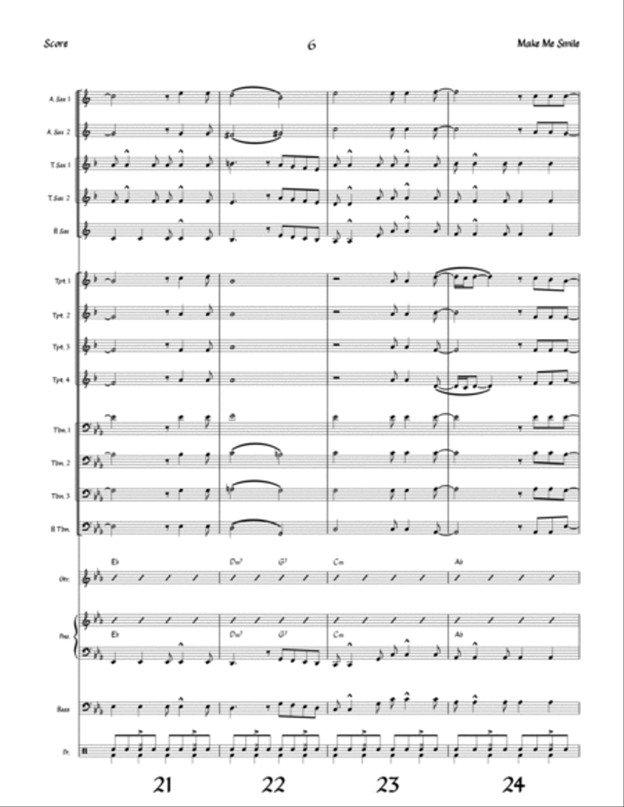 Make Me Smile Make Me Smile Jazz Ensemble scores gallery preview page 6