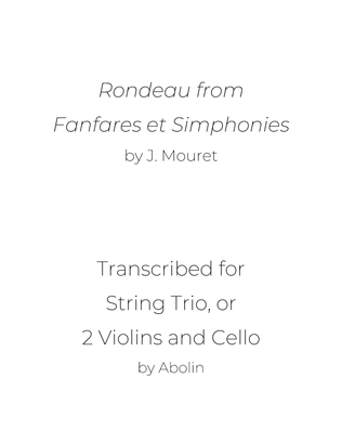 Book cover for Mouret: Rondeau - String Trio, or 2 Violins and Cello