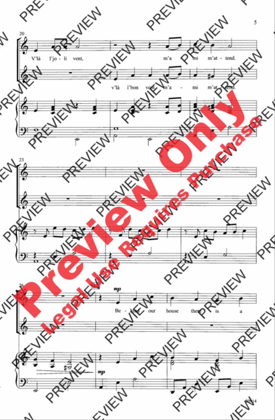V'la l'Bon Vent V'la l'Bon Vent 2-Part scores gallery preview page 5