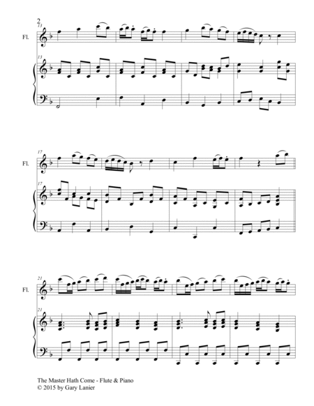 THE MASTER HATH COME (Duet – Flute and Piano/Score and Parts) image number null