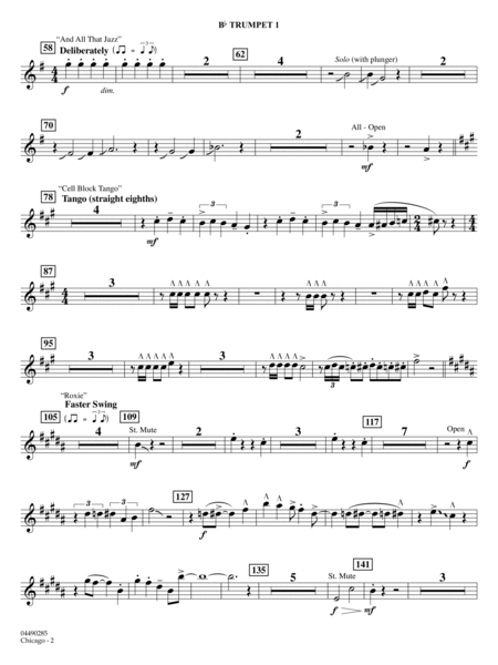 Chicago (arr. Ted Ricketts) - Bb Trumpet 1