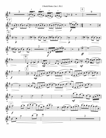 Three World Winds: 1st B-flat Clarinet