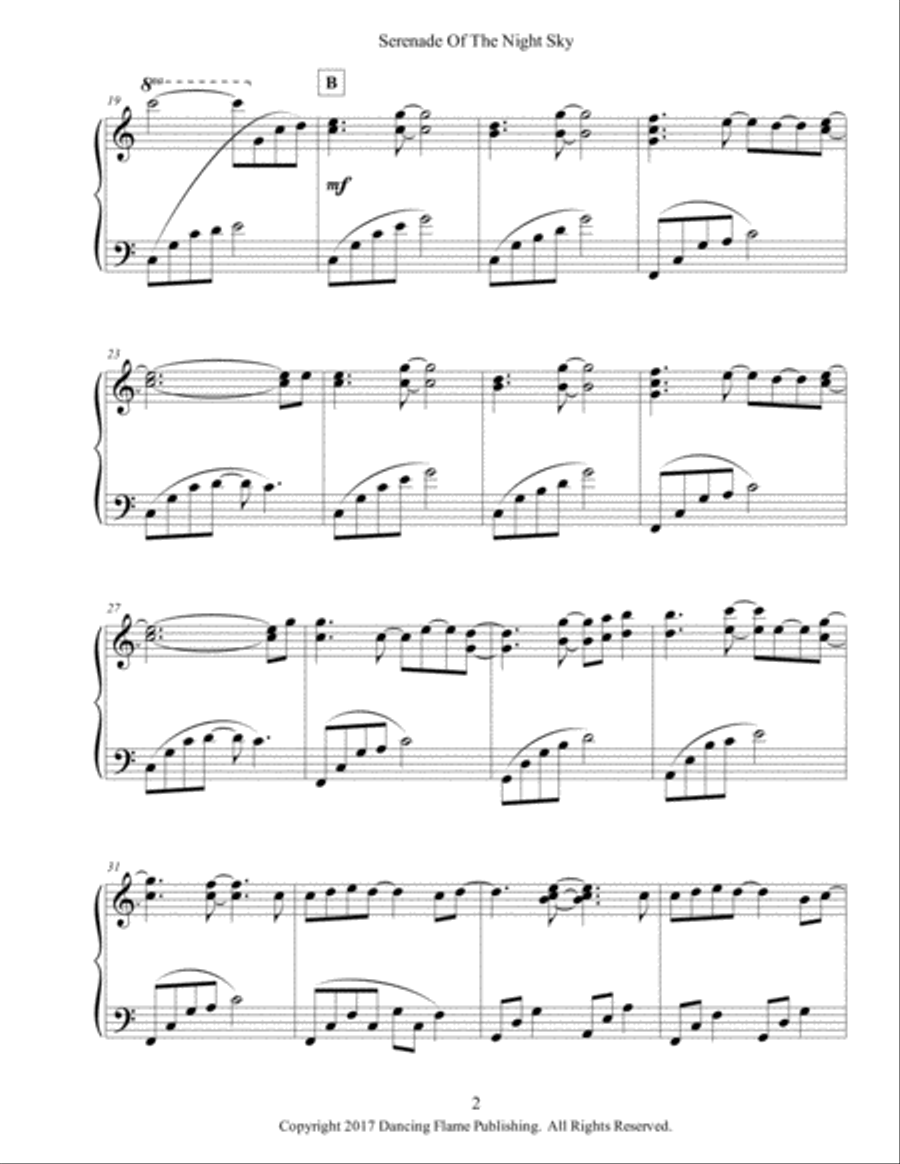Serenade of the Night Sky Easy Piano scores gallery preview page 2