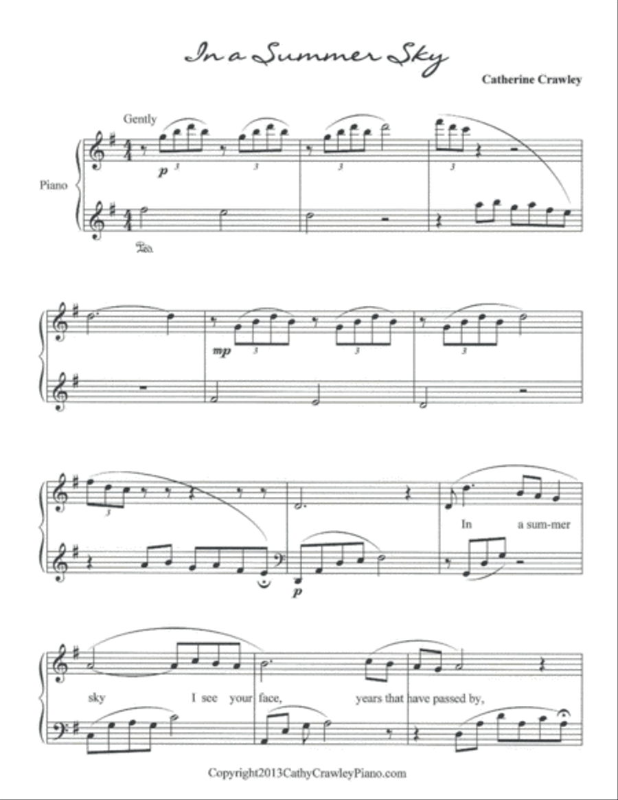 In a Summer Sky In a Summer Sky Voice Solo scores gallery preview page 1