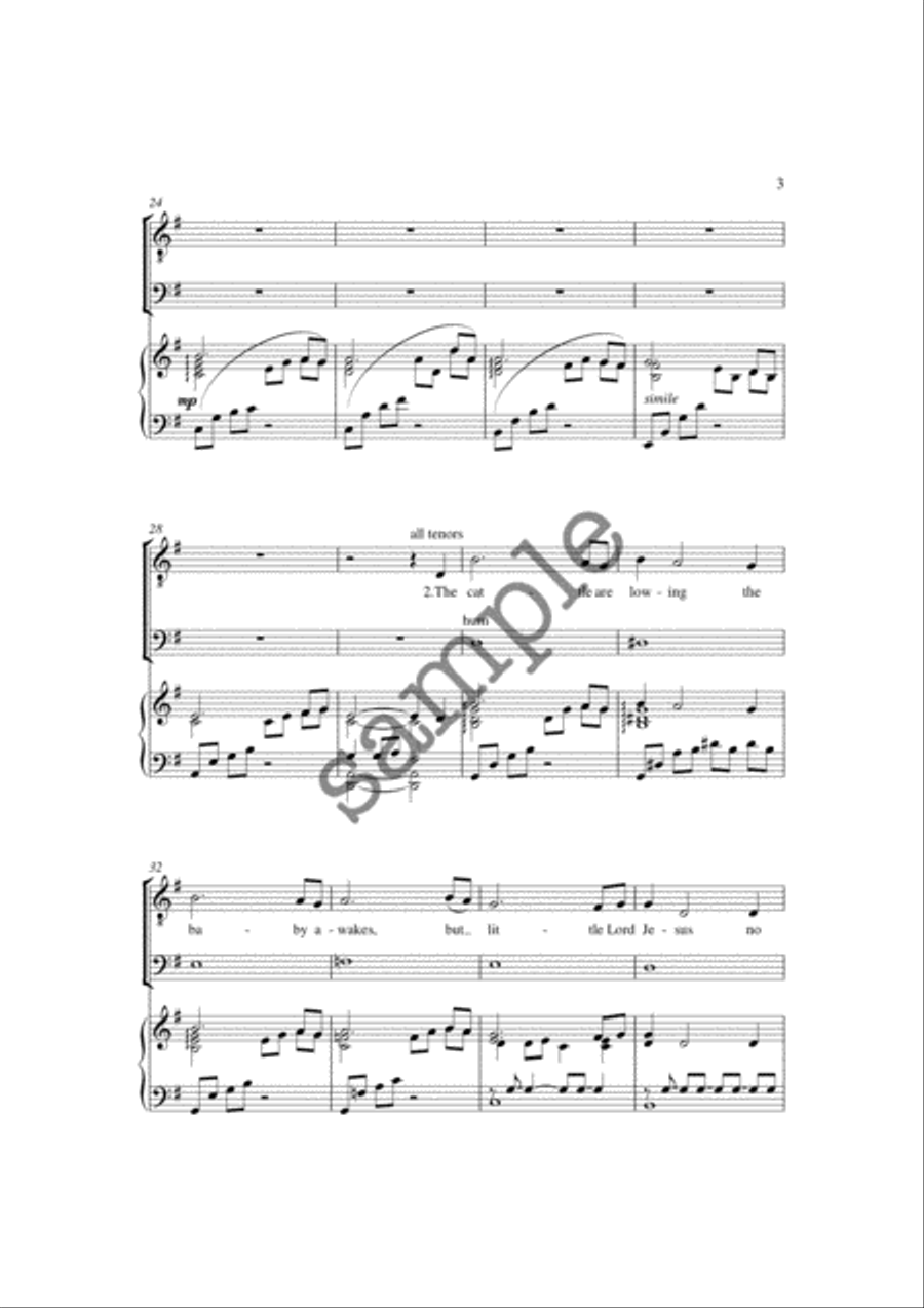 Away in a Manger TTBB scores gallery preview page 3