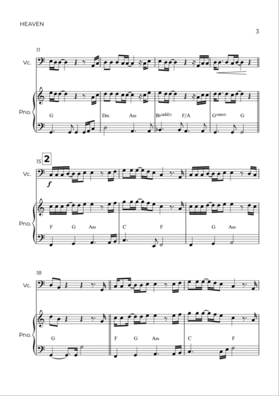 Heaven Piano scores gallery preview page 3