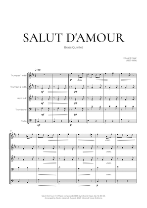 Book cover for Salut D’amour (Brass Quintet) - Edward Elgar