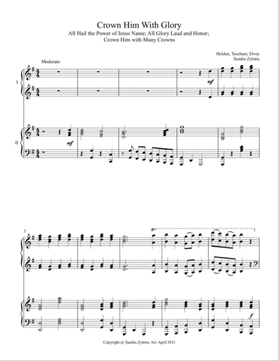 Crown Him With Glory (2 piano duet) 2 Pianos, 4-Hands scores gallery preview page 2