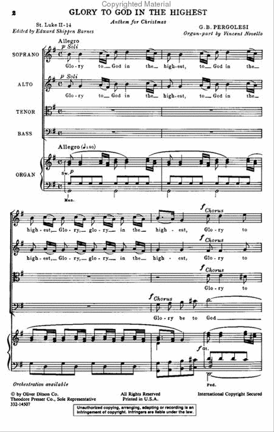 Glory To God in the Highest 4-Part scores gallery preview page 2