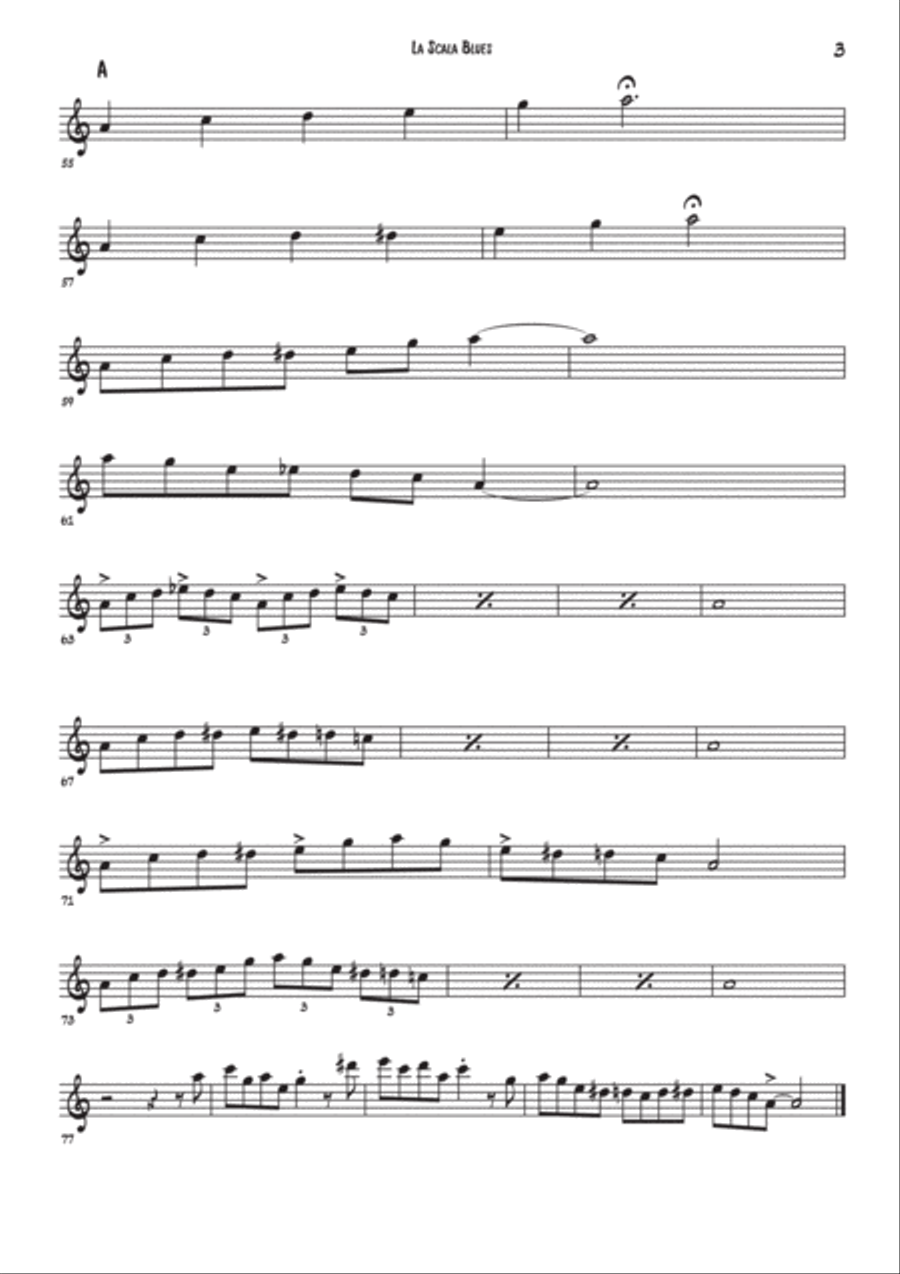 The Blues Scale For All Saxophones Woodwind Quartet scores gallery preview page 4