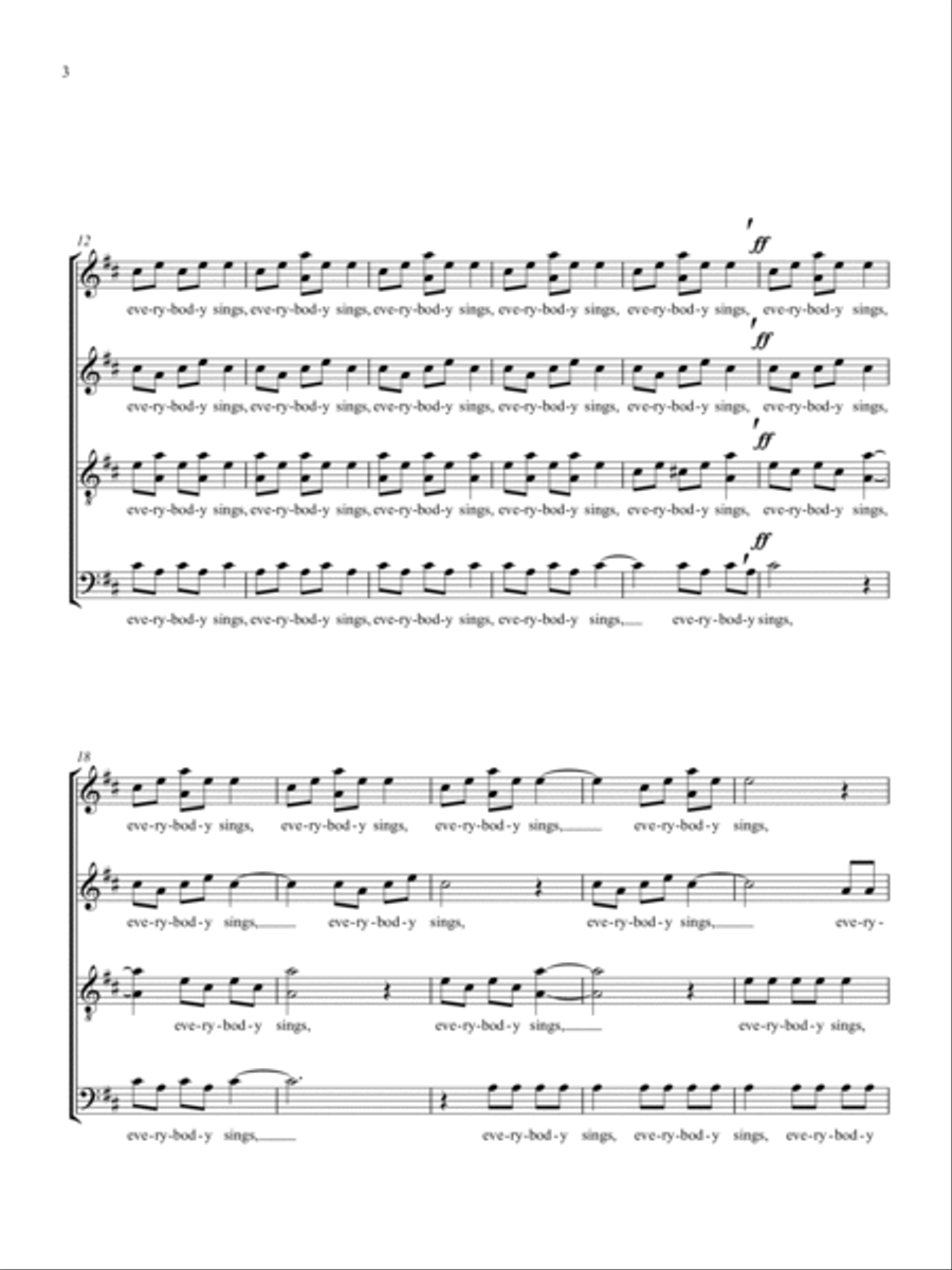Three Potawatomi Songs 4-Part scores gallery preview page 5