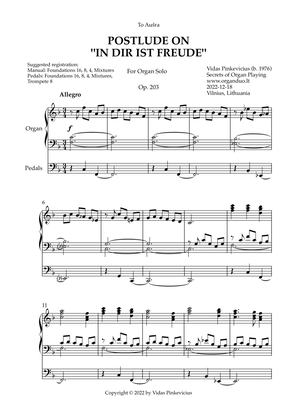 Postlude on "In dir ist Freude", Op. 203 (Organ Solo) by Vidas Pinkevicius