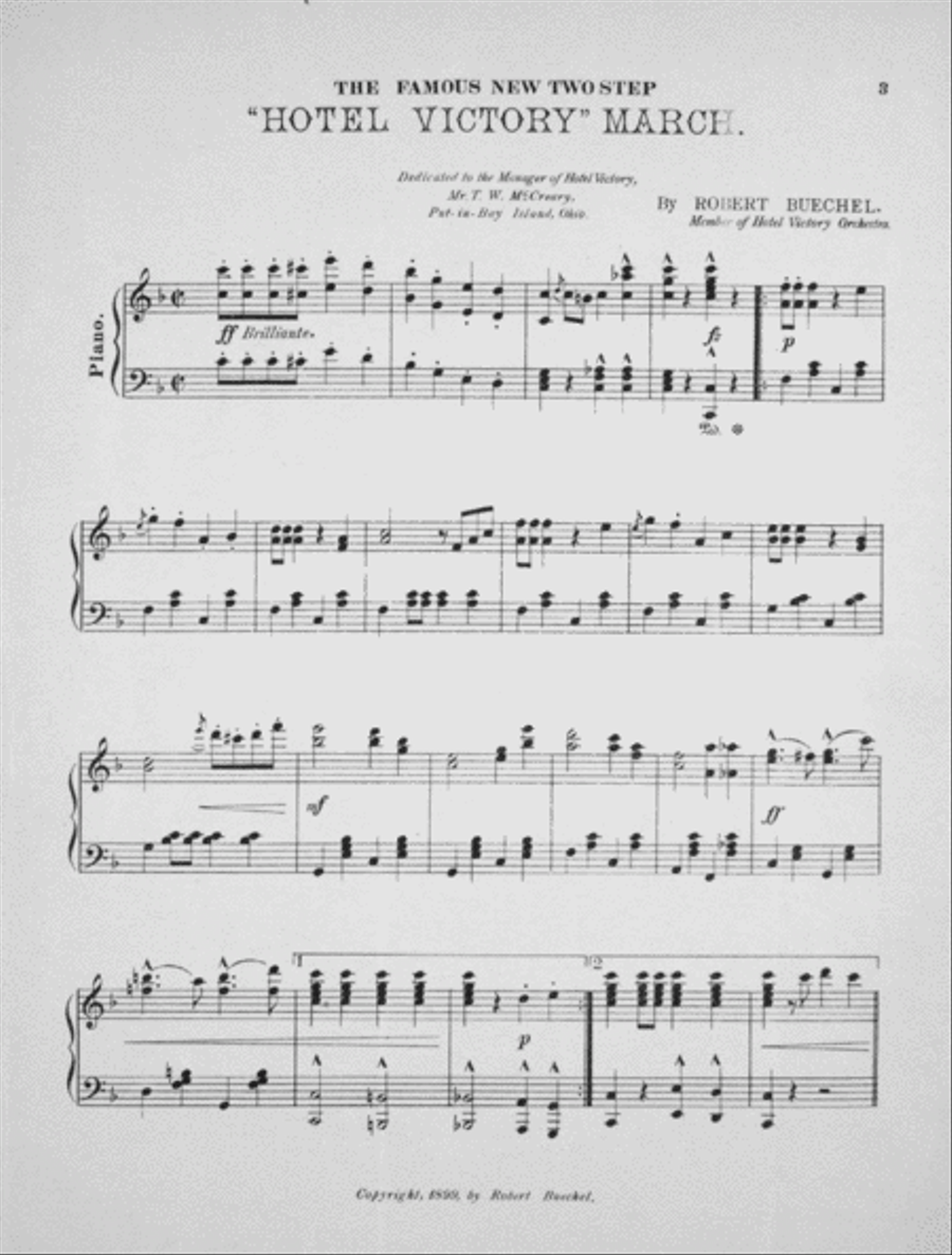 The Hotel Victory March. The Famous New Two Step Piano Solo scores gallery preview page 2
