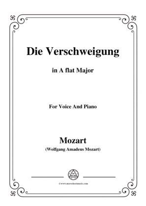 Book cover for Mozart-Die verschweigung,in A flat Major,for Voice and Piano