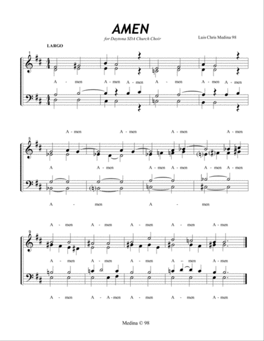 Amen Amen 4-Part scores gallery preview page 1