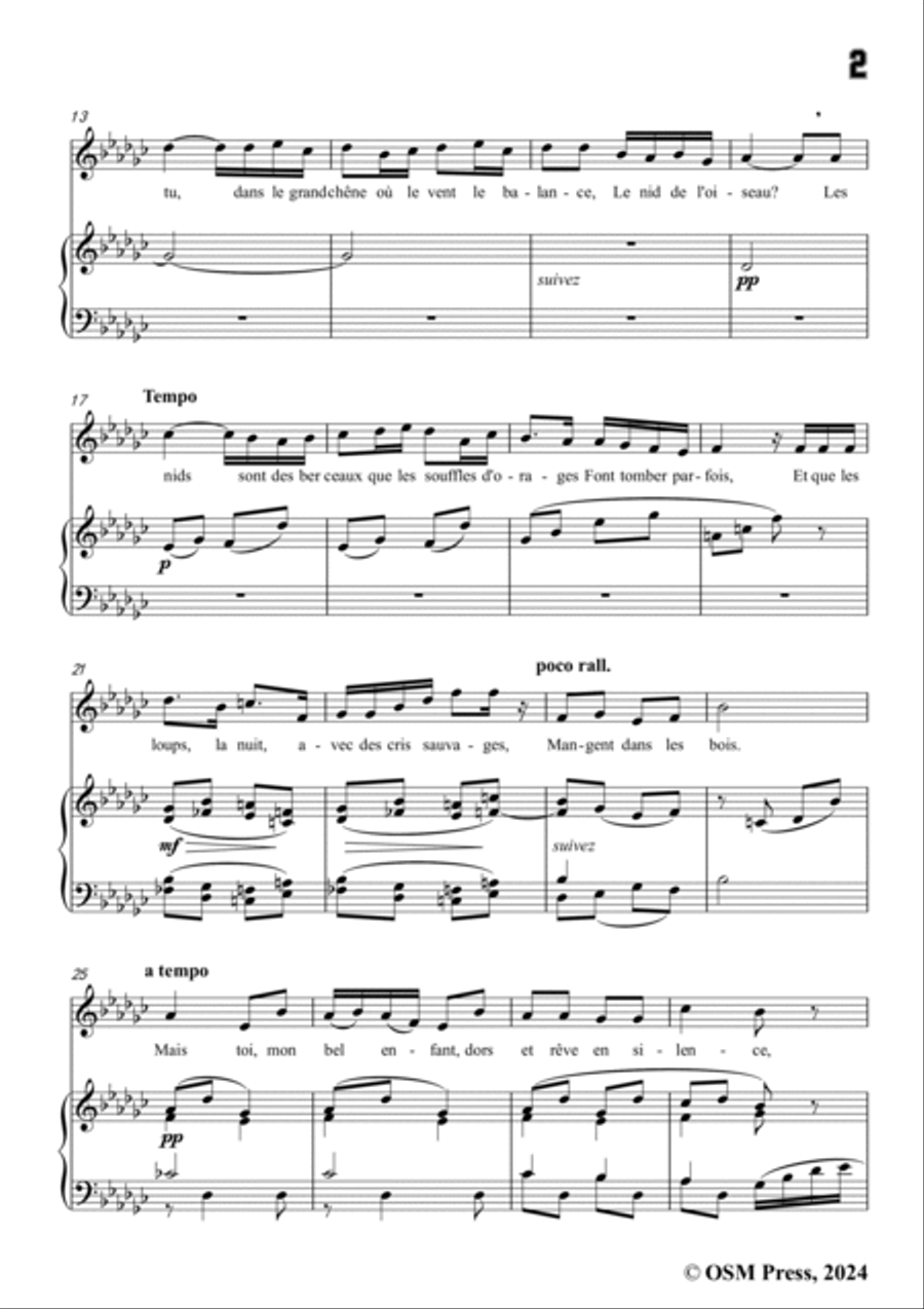 Paladilhe-Chant de nourrice,from 'La chanson de l'enfant',in G flat Major Voice scores gallery preview page 3