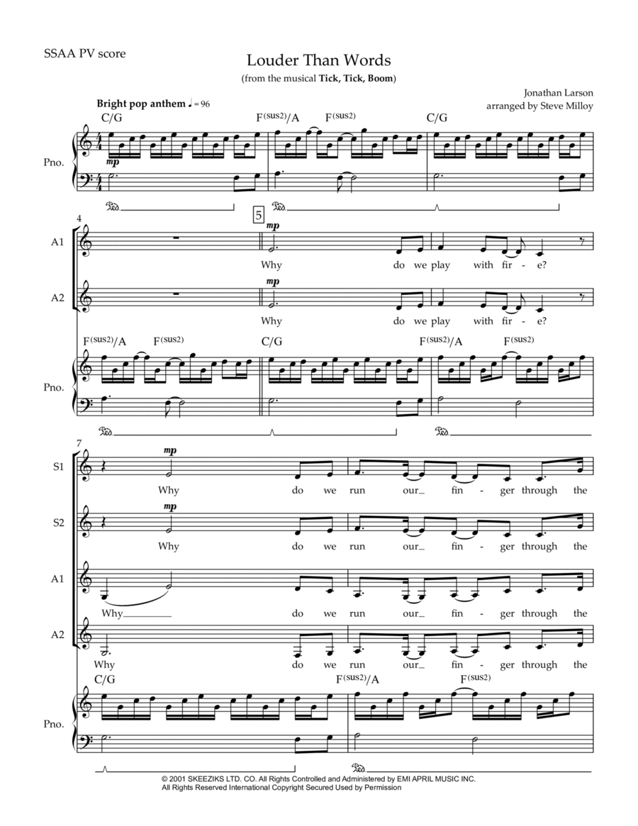 Louder Than Words SSAA scores gallery preview page 1
