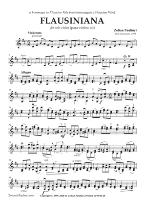 Flausiniana, caprice for solo violin (includes version for viola)