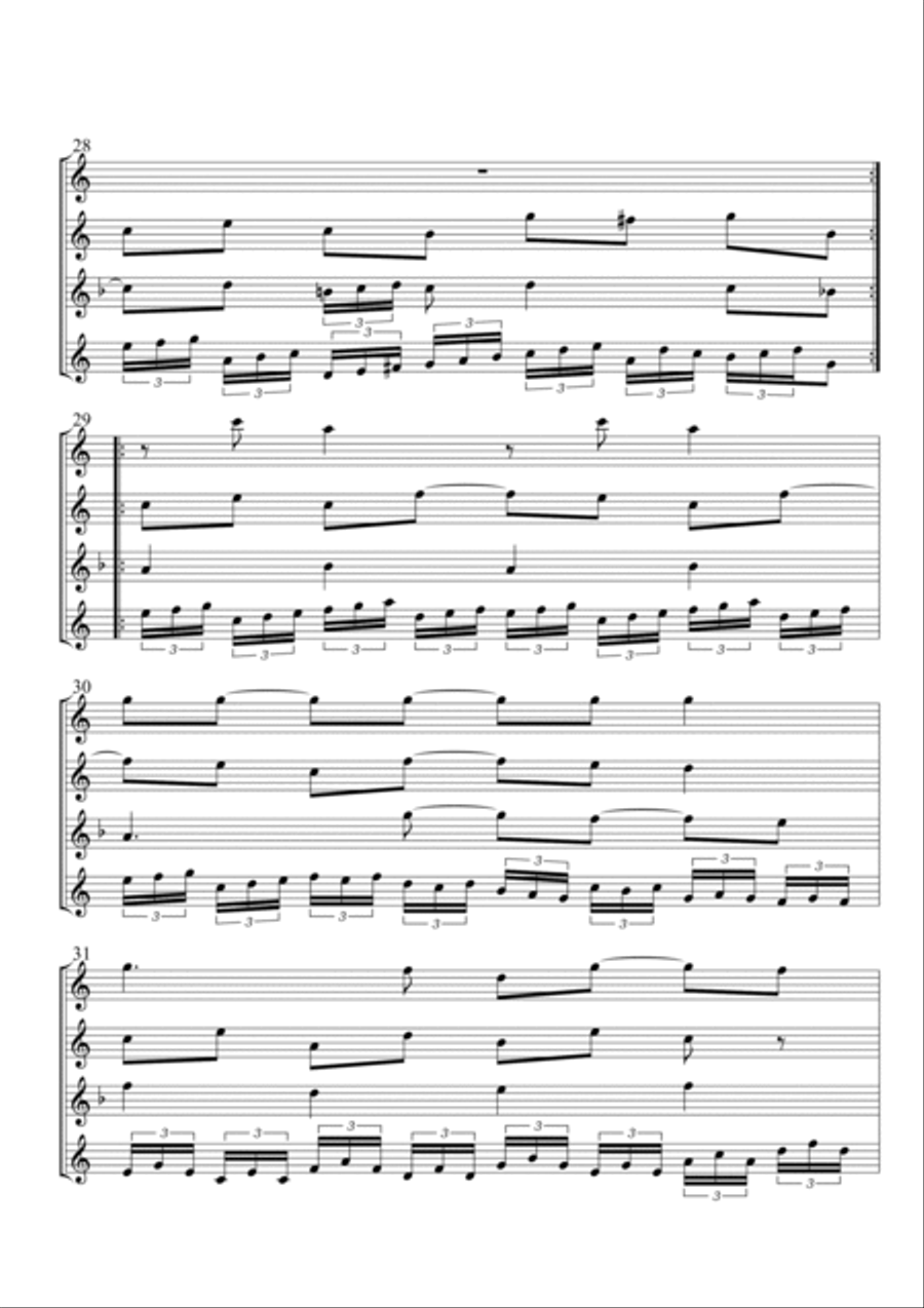 The Harmonious Blacksmith for Saxophone Quartet Saxophone Quartet scores gallery preview page 6