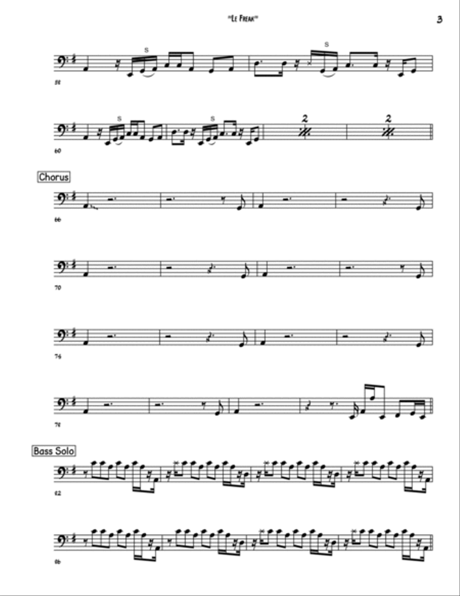 Le Freak Bass Guitar scores gallery preview page 3