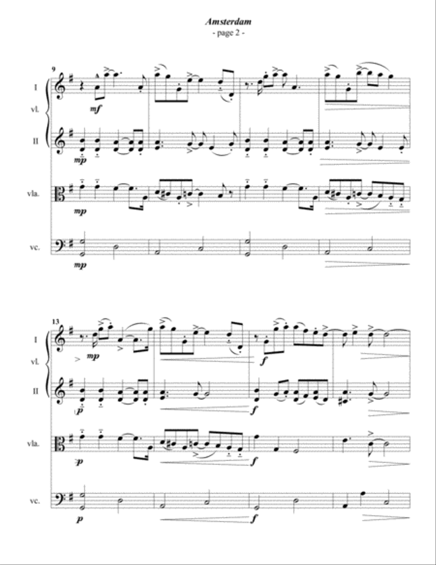 Amsterdam Amsterdam String Quartet scores gallery preview page 2