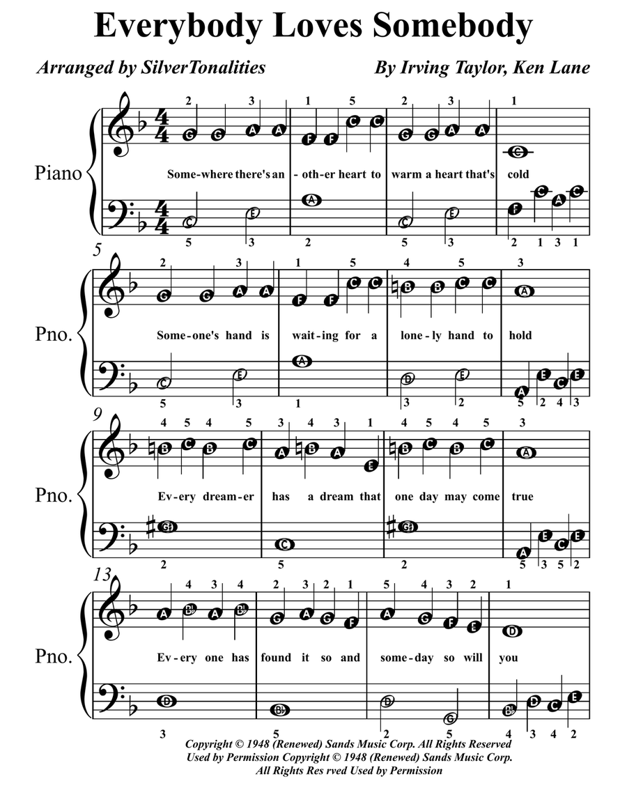 Everybody Loves Somebody Piano Method scores gallery preview page 1