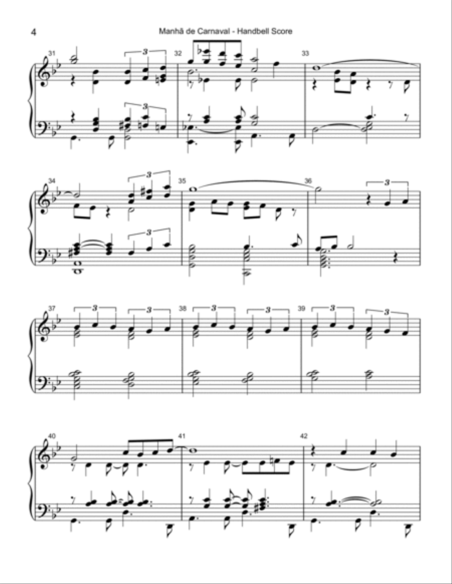 A Day In The Life Of A Fool (manha De Carnaval) Handbell Choir scores gallery preview page 4