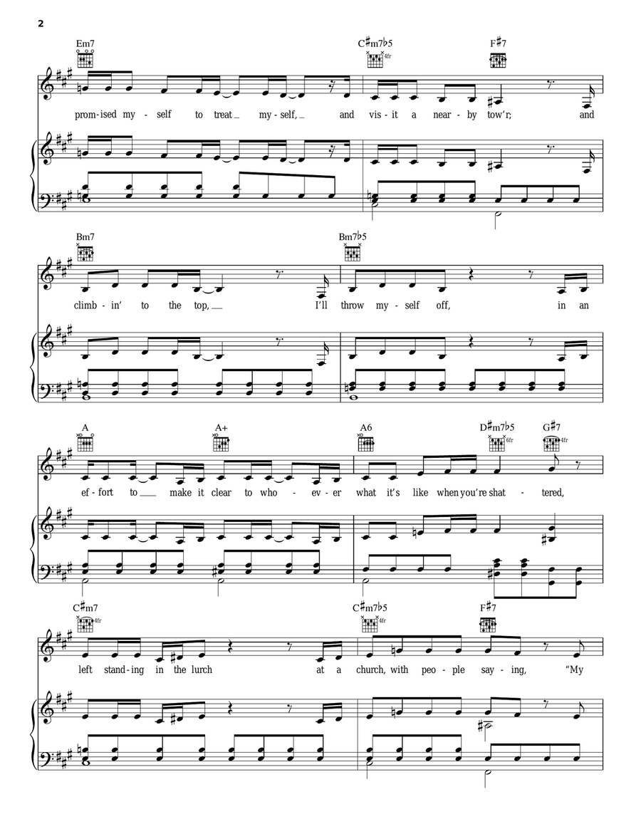 Alone Again (Naturally) Piano, Vocal, Guitar scores gallery preview page 2