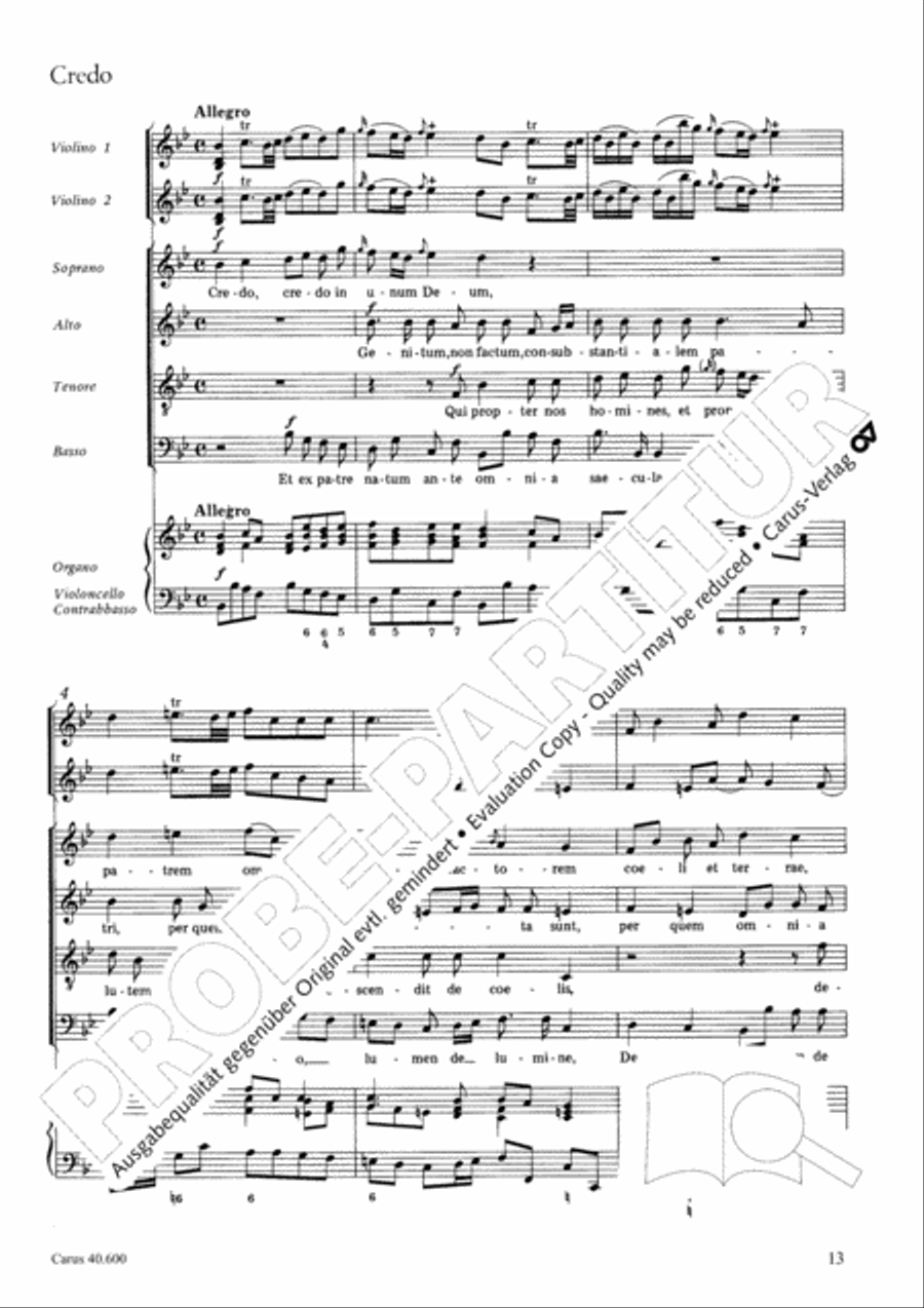 Missa brevis Sti. Joannis de Deo (Kleine Orgelsolomesse) 4-Part scores gallery preview page 14